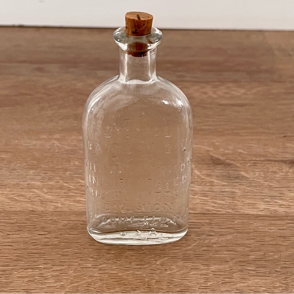 Vintage 5” Glass Bottle Early Corker Special Battery Oil Thomas Edison Inc - Picture 1 of 4
